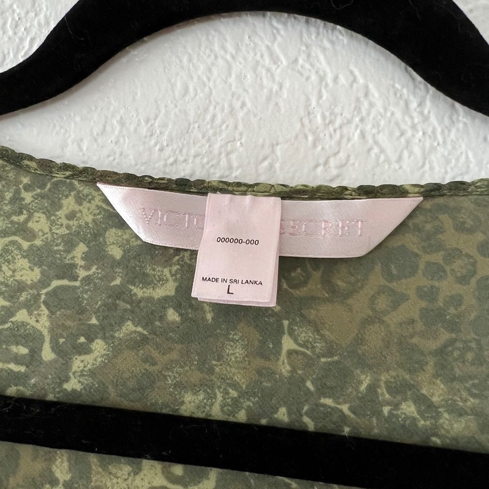 Vintage Victorias Secret olive green semi sheer Y2K mini dress dolly L - Picture 10 of 12